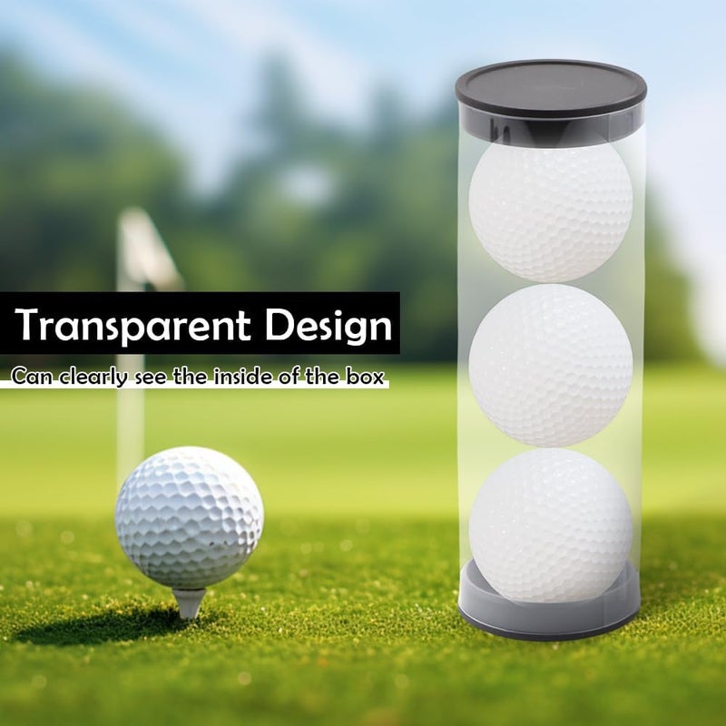 TWZKXC Clear Tube Golf Ball Storage Case, 3 Pack Golf Ball Display Cases Barrel Clear Tubes, Portable with Caps Golf Ball Cases for Home Store Display Use, Thickened Material, 1.8 Inches - Image 2